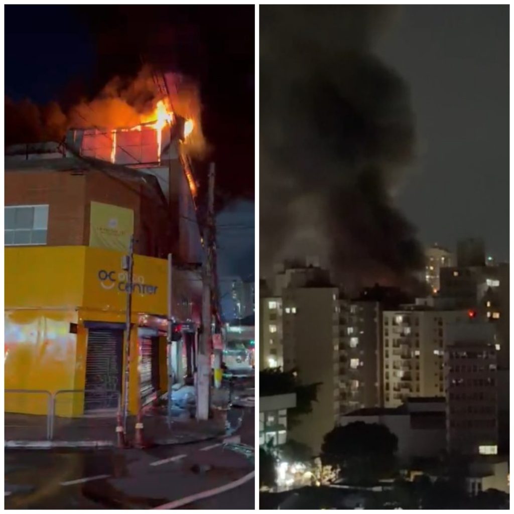 Incêndio de grandes proporções devasta armarinho no Centro de Santo André