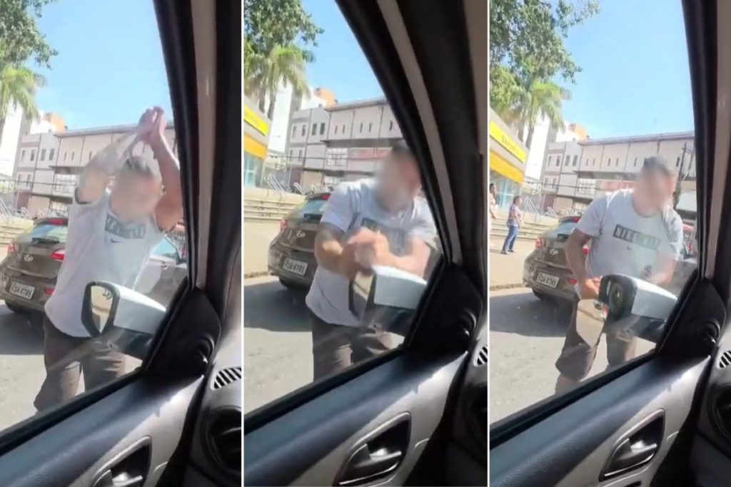 Motorista destemperado quebra retrovisor a socos em briga de trânsito no litoral paulista