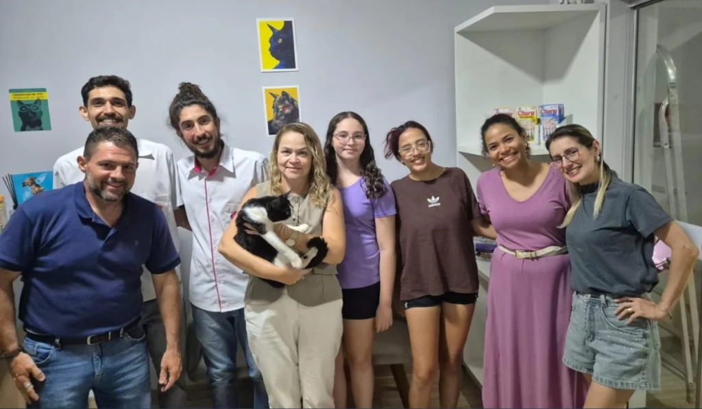 Gato Chaplin, desaparecido por 3 anos, emociona ao ser reconhecido pelo ‘bigodinho’ e reencontrar família em SP