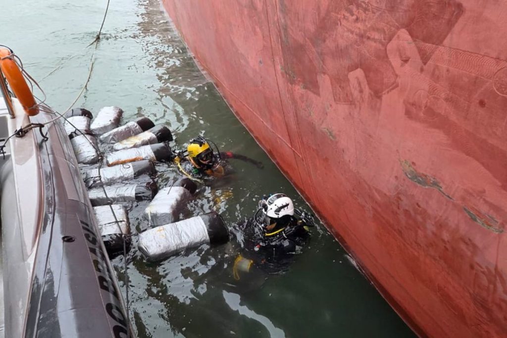 Operação conjunta resulta na apreensão de 341 kg de cocaína em navio no Porto de Santos