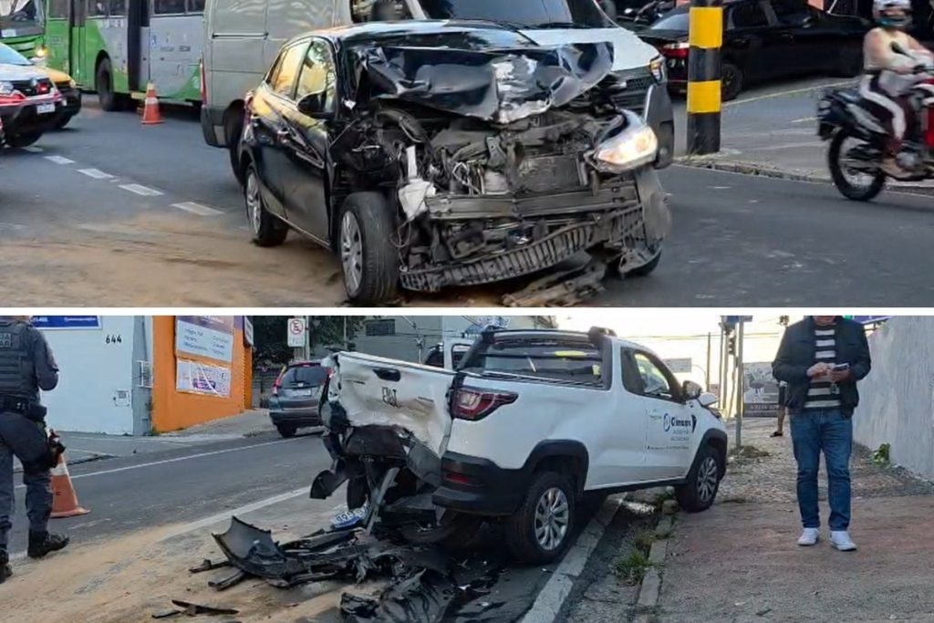 Engavetamento com cinco veículos na Ponte Preta, em Campinas: vídeo impressionante revela detalhes do acidente