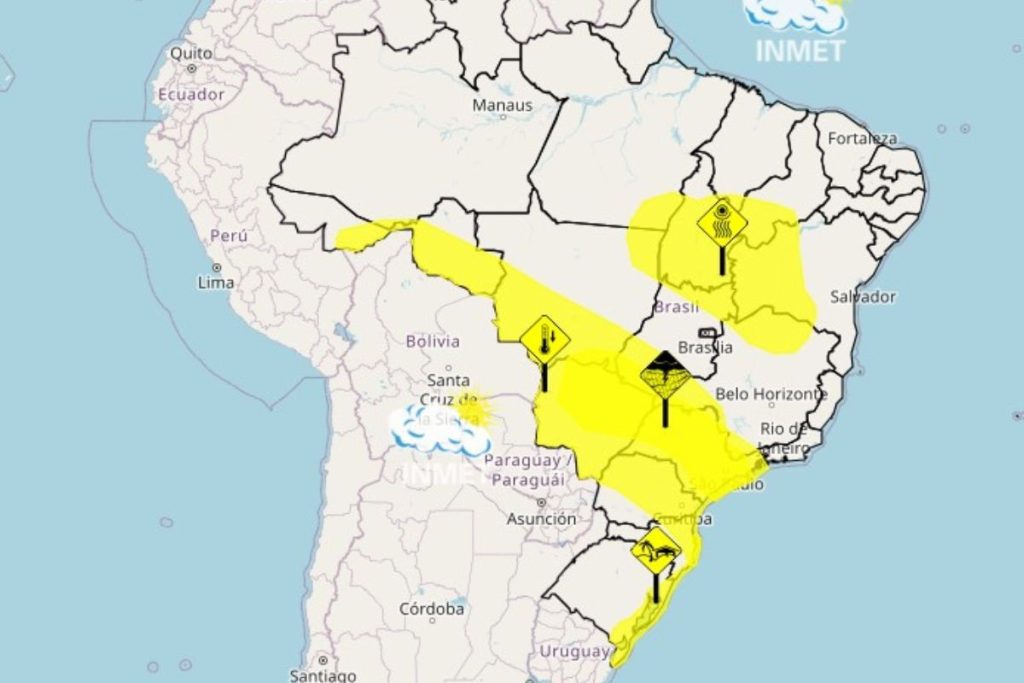 Inmet emite alertas para queda de temperatura e chuvas intensas no Vale do Paraíba e região