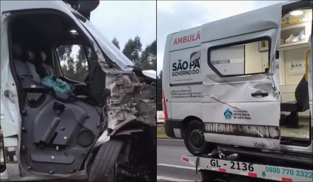 Ambulância de Adamantina se envolve em acidente durante transporte de pacientes para consulta em São Paulo