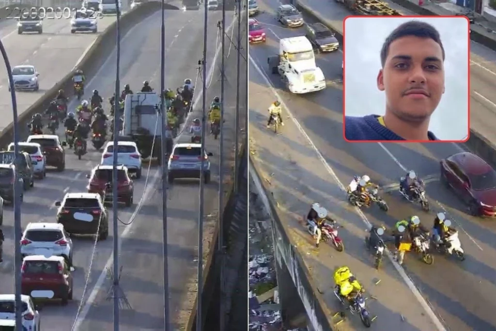 Motociclistas protestam queimando pipas e linhas na Rodovia dos Imigrantes após morte de jovem atingido por cerol