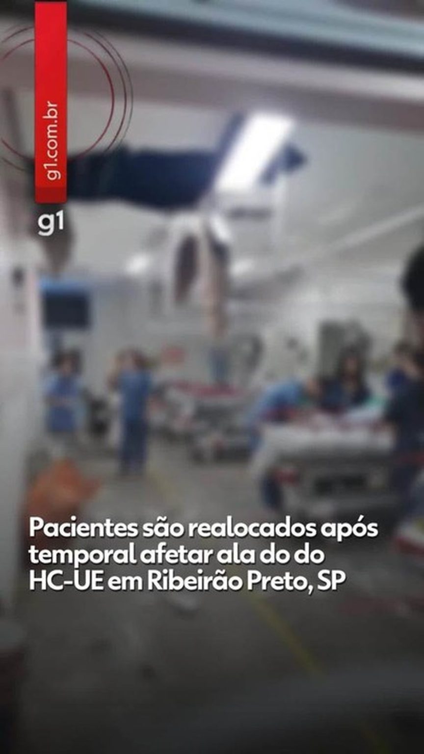 Temporal danifica ala do HC-UE em Ribeirão Preto e pacientes são realocados