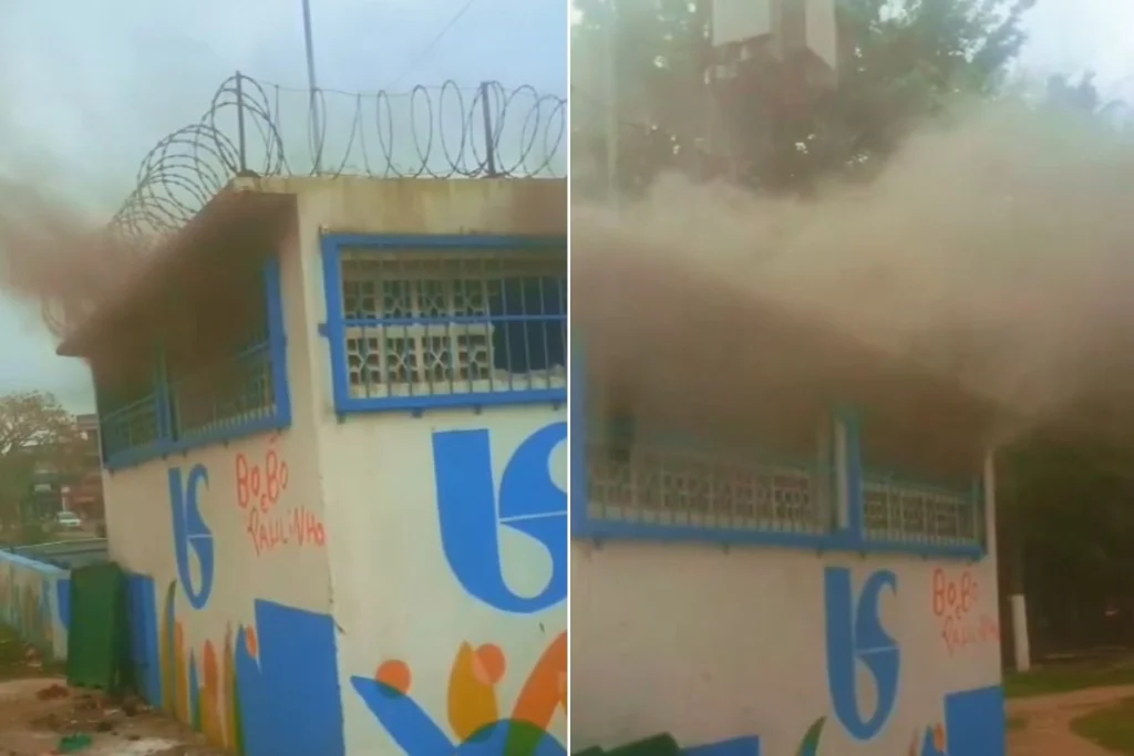 Curto-circuito causa princípio de incêndio em estação da Sabesp no litoral de SP