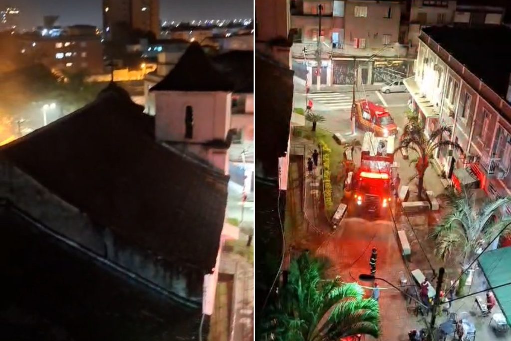Incêndio na Igreja Matriz de São Vicente, SP, mobiliza bombeiros e comunidade