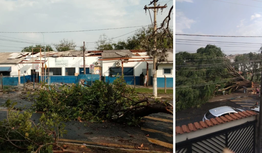 Temporal causa estragos em Campinas: creche e centro de saúde são destelhados e árvores derrubadas