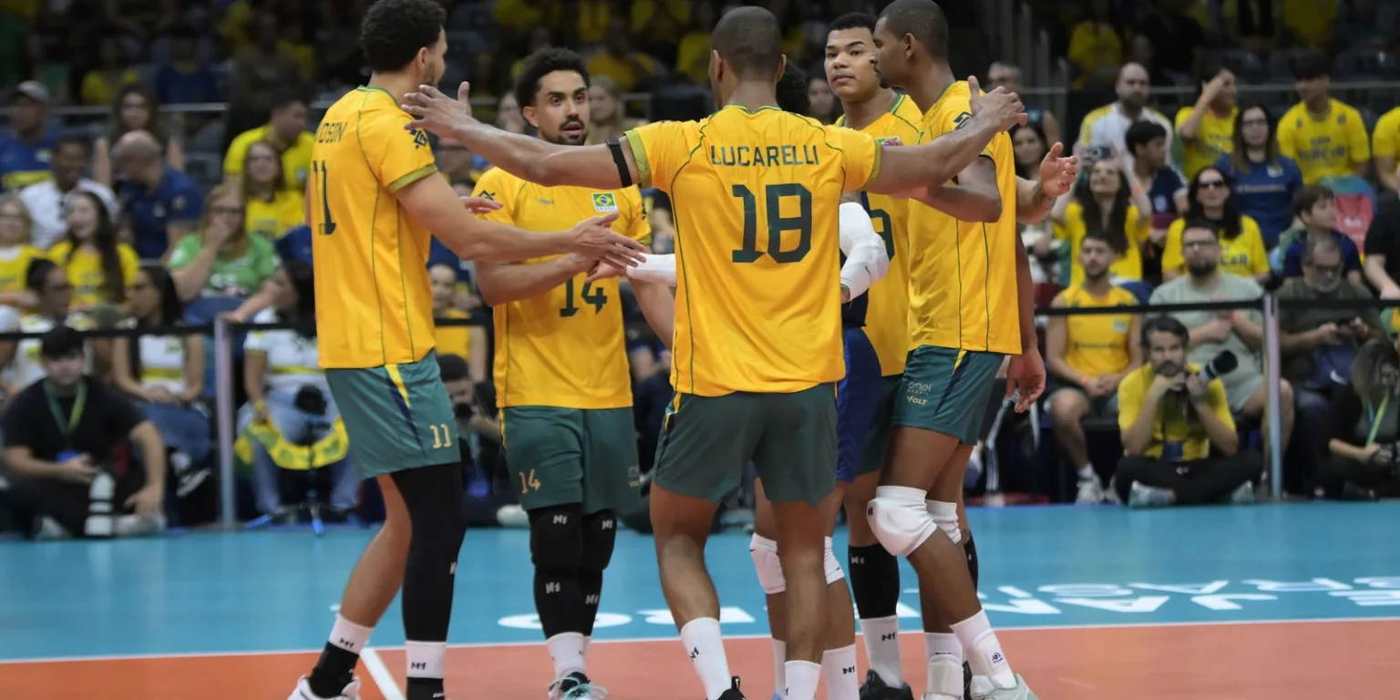 Brasil garante vaga no mundial de vôlei masculino após vitória sobre Venezuela