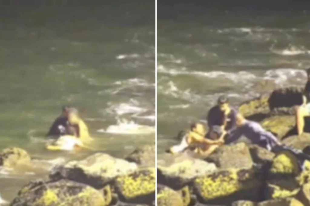 Policial Militar herói: PM entra no mar de farda para resgatar homem no litoral de SP