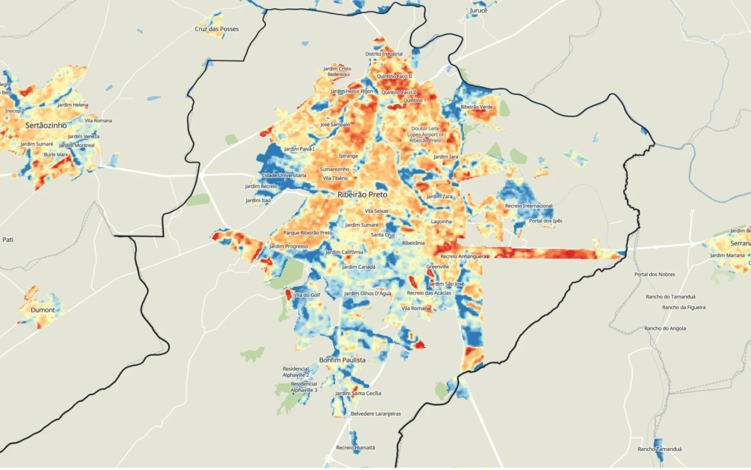 Ribeirão Preto, SP: Bairros com Maiores Picos de Calor Revelados em Novo Mapa