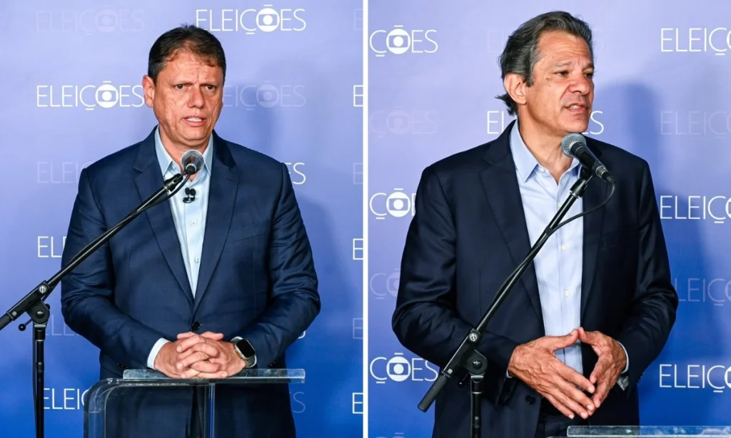Tarcísio e Haddad debatem propostas para o governo de SP após confronto na Globo