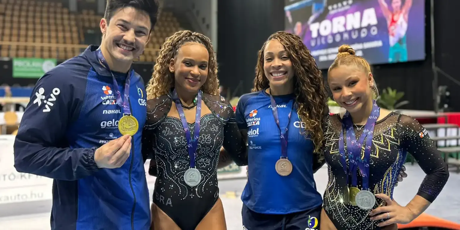 Brasil brilha na Copa do Mundo de ginástica com cinco medalhas no último dia de competições
